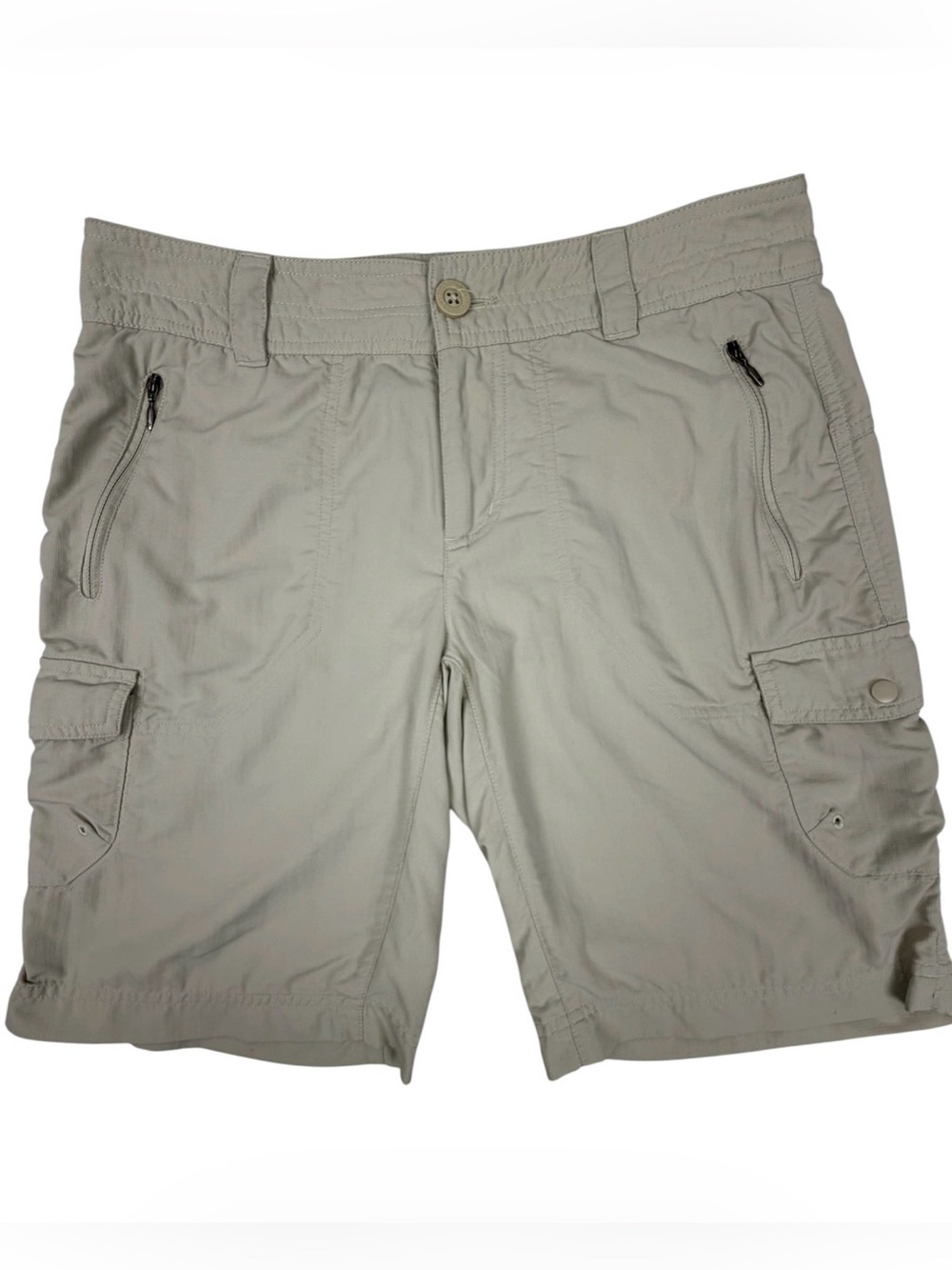 Columbia PFG Omni-Shade Cargo Shorts Women’s 10 Beige Hiking Fishing